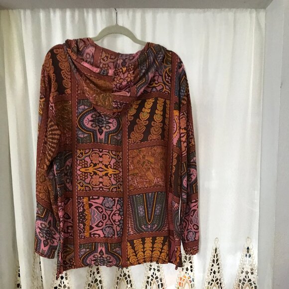 BOHO Earthbound Trading Pullover/Tunic Hoodie Kangaroo Pouch Large - Picture 5 of 9